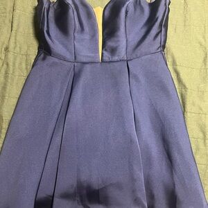 Speechless Strapless Navy Blue A-Line Dress